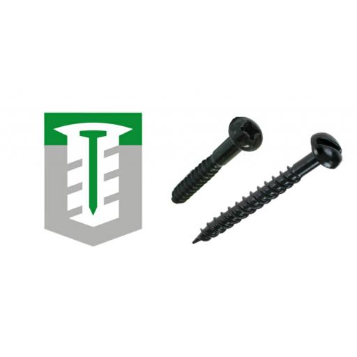 Black Japanned Round Screws PrePacked Bags